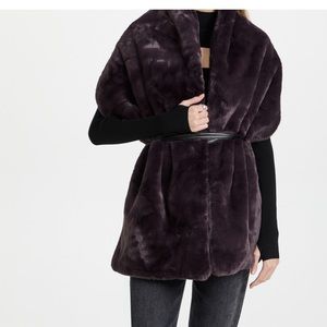 APPARIS 100% vegan fur Aretha Scarf, shaul in a beautiful tobacco color